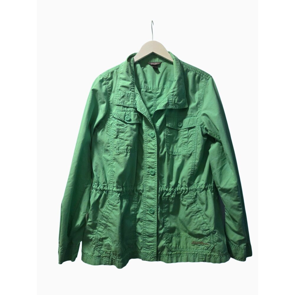 Eddie Bauer Women Utility Jacket Green Button Front XL‎ - Picture 2 of 6